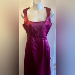 Le Chateau Satin Midi Dress - Merlot